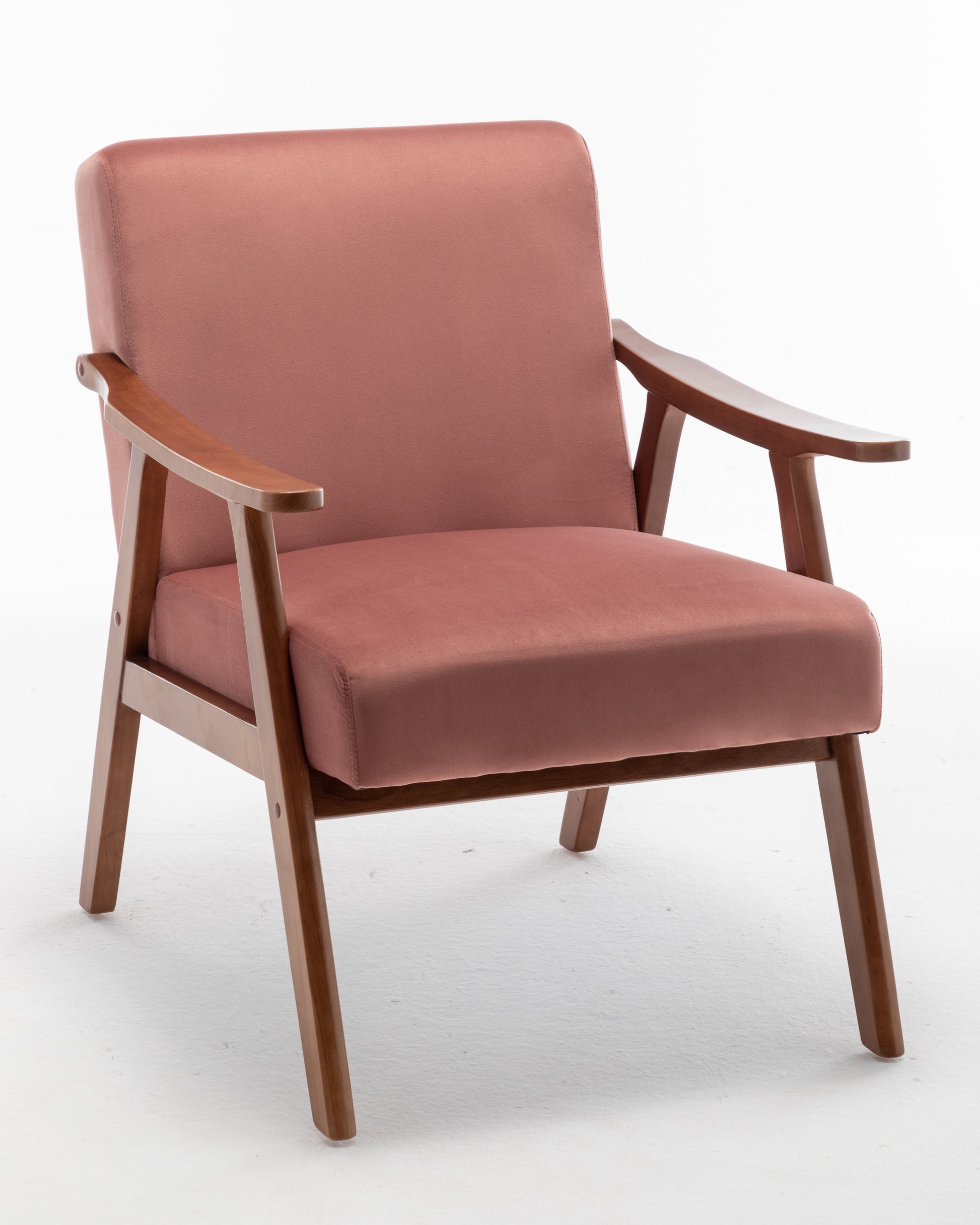 Mid-Century Modern Chair, Living Room Chair with Solid Wood Frame, Accent Chair Extra-Thick Backrest, Wingback Chair for Bedroom - Korvel