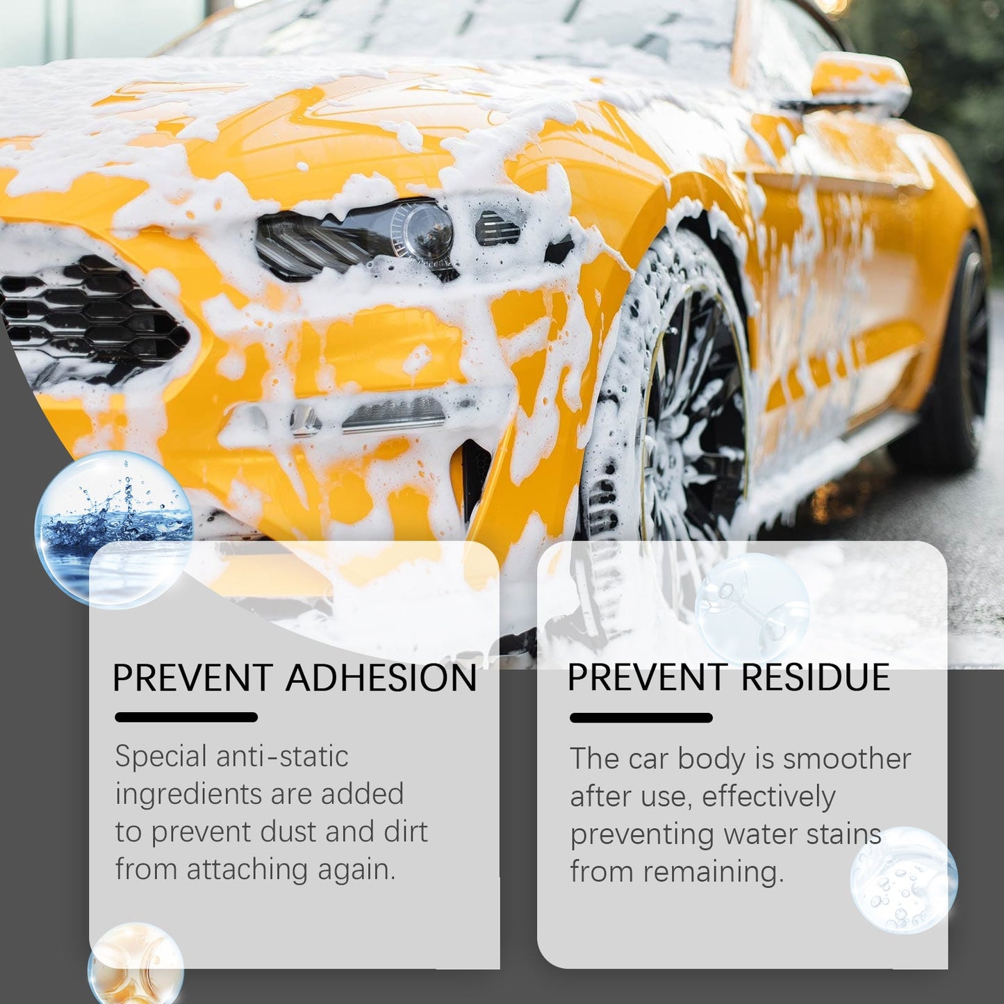 Foam Car Wash Liquid, Car Cleaning Mild Decontamination Foam Dust Refurbished Bright Cleaner - Korvel