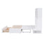 ueen Size Murphy Bed with Bookcase, Bedside Shelves and a Big Drawer, White - Korvel