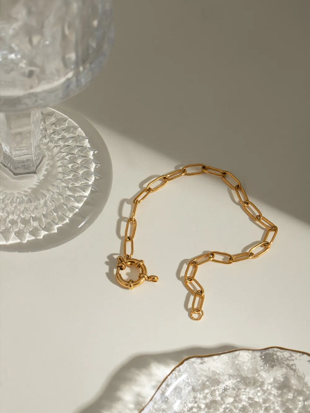 18K Gold-Plated Stainless Steel Chain Bracelet - Korvel