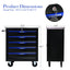 5 DRAWERS MULTIFUNCTIONAL TOOL CART WITH WHEELS-BLACK+BLUE - Korvel