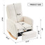 Accent Rocking  Chair with Footrest High Back Rubber Wood Rocking Legs Bedroom Living Space - Korvel