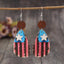 Star & Stripes Wooden Dangle Earrings - Korvel