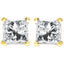 Boucles d'oreilles en diamant taille princesse certifiées IGI 1/2 Cttw en or jaune 14K