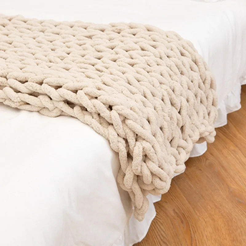 Luxurious Chunky Knitted Blanket
