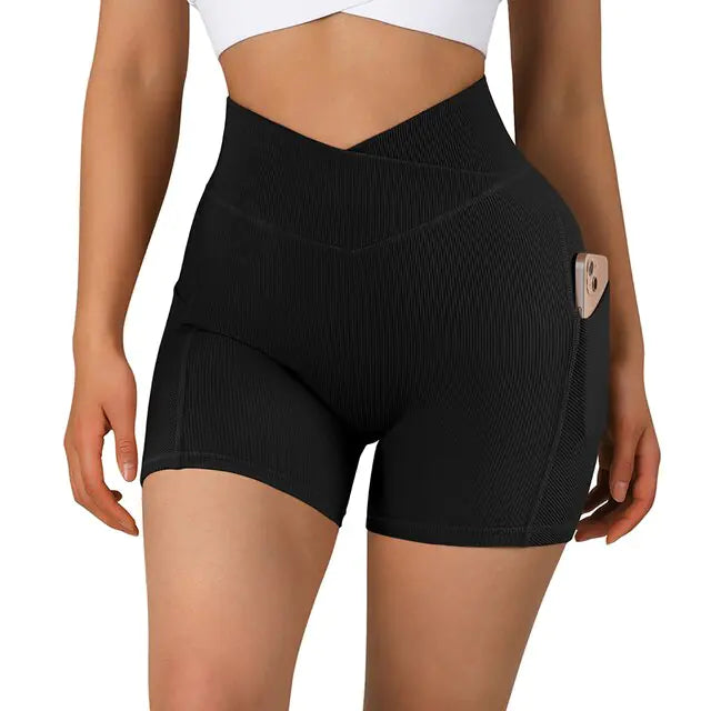 Shorts de Yoga Sin Costuras de Cintura Alta para Mujeres
