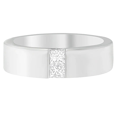 Men's 14K White Gold 1/4 ct. TDW Diamond Channel Band Ring