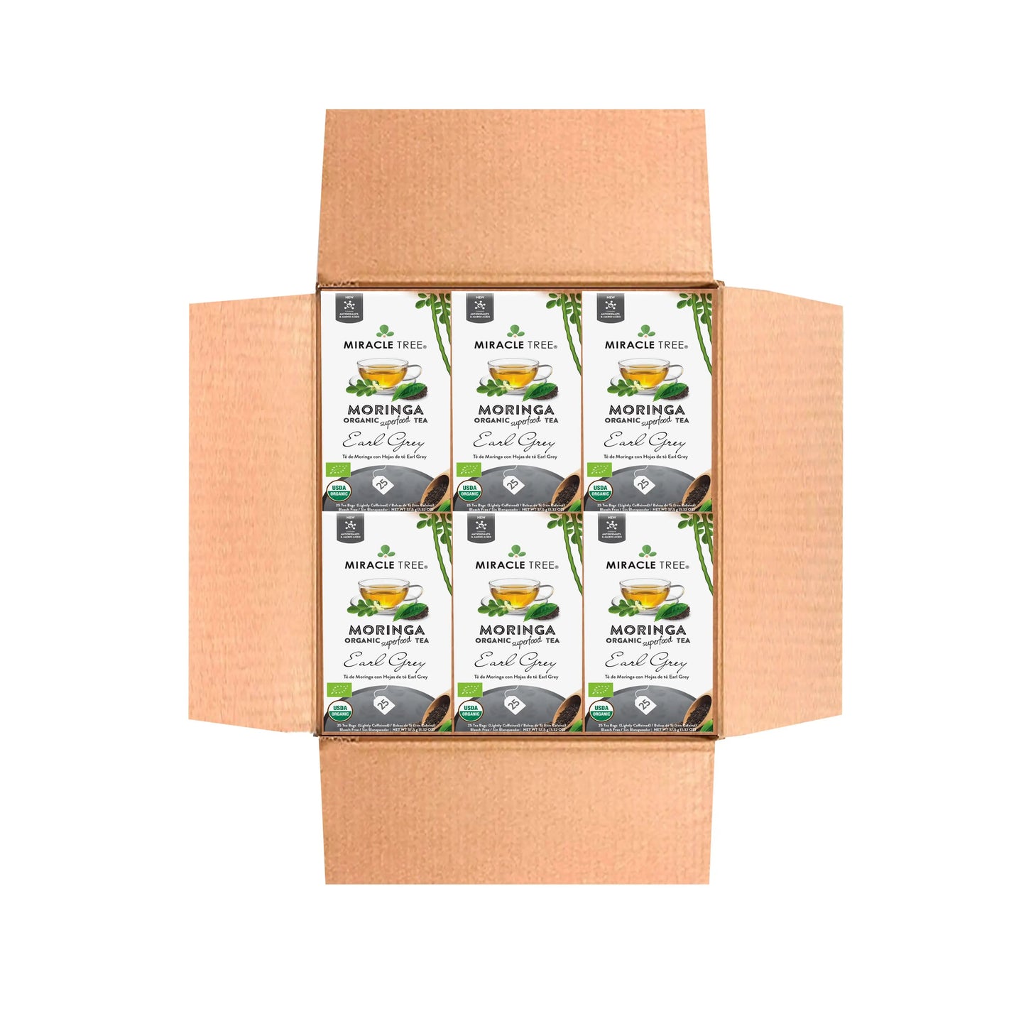 Té Earl Grey de Moringa Orgánico - 25 Bolsitas Envueltas