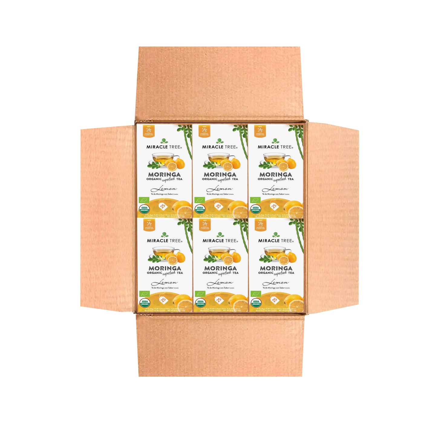 Organic Moringa Tea with Lemon - 25 Wrapped Tea Bags