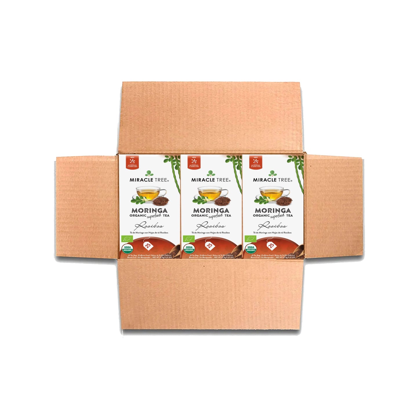 Organic Moringa Tea with Rooibos - 25 Wrapped Tea Bags