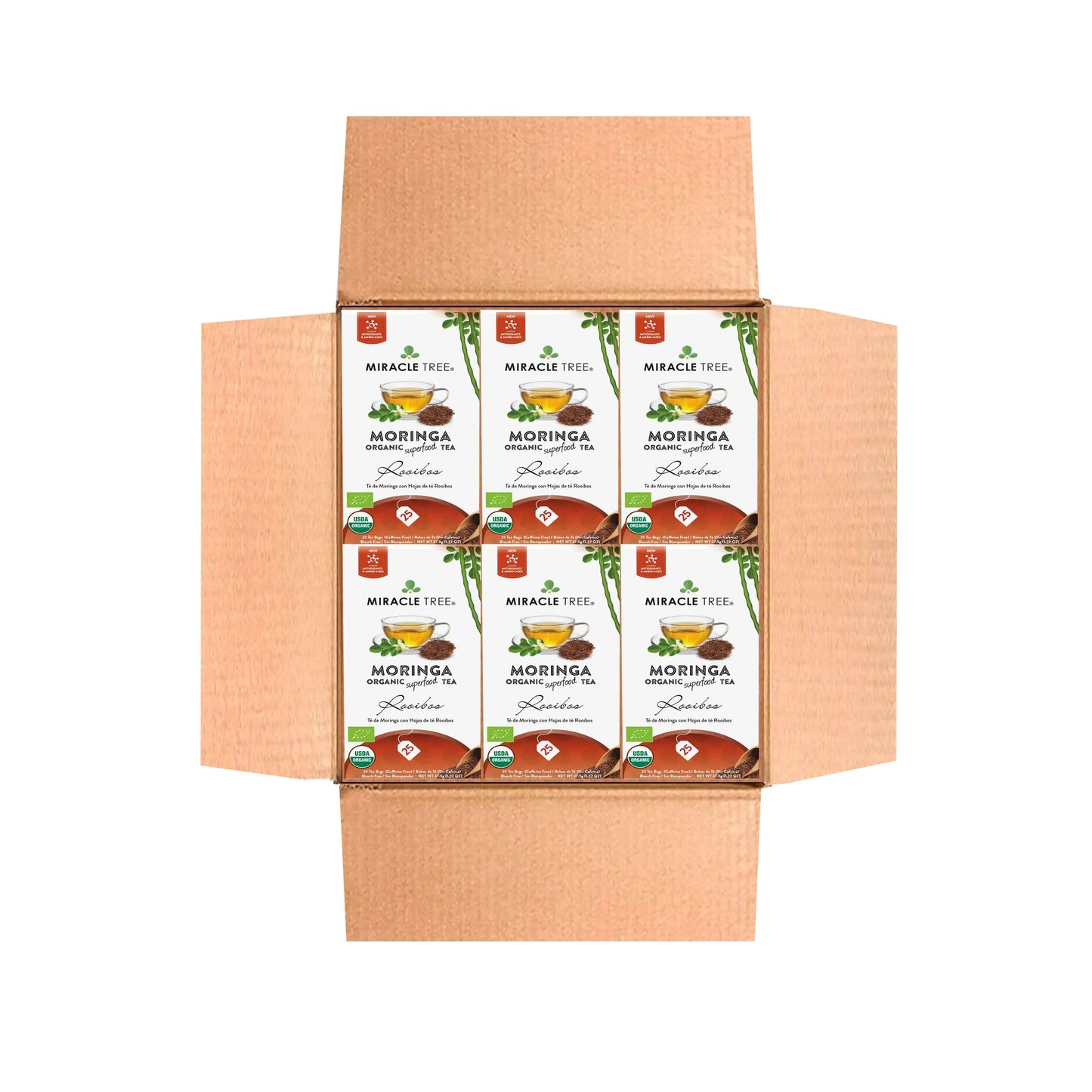 Organic Moringa Tea with Rooibos - 25 Wrapped Tea Bags