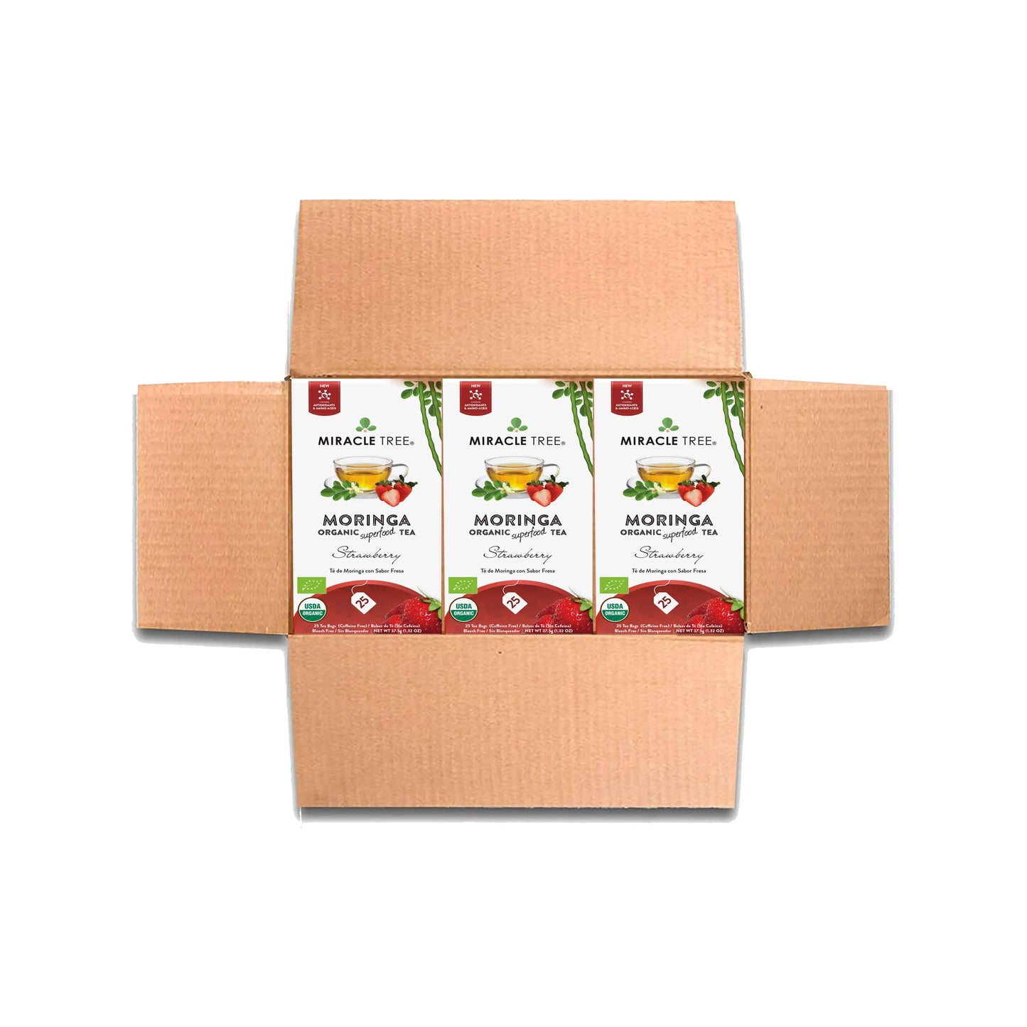 Thé Moringa Bio au Goût de Fraise