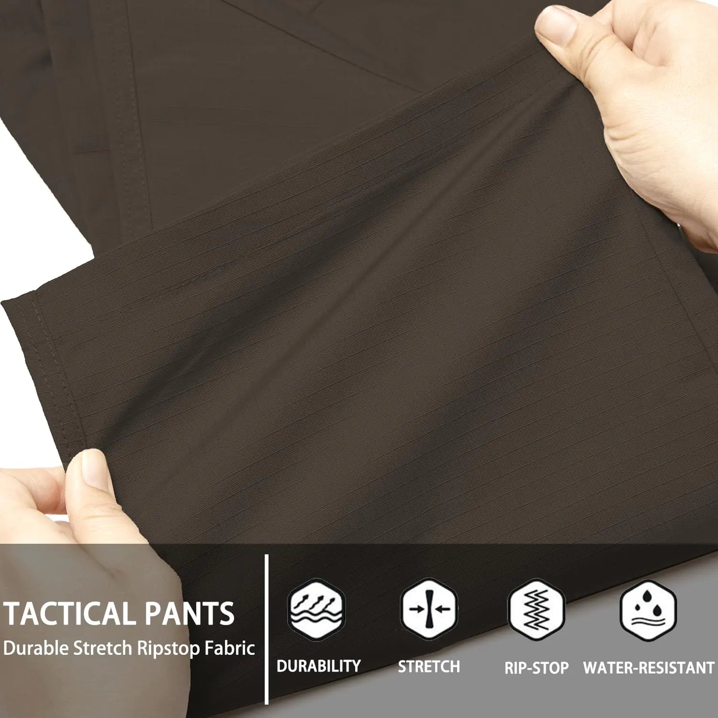 Men's Stretch Tactical Cargo Pants - Water Resistant & Lightweight