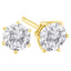 Boucles d'oreilles classiques en diamant rond de 1,5 Cttw en or jaune 18K