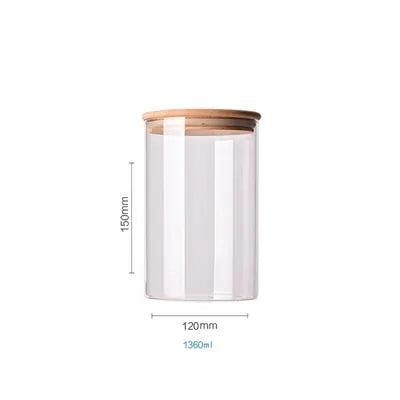 Contenants de stockage alimentaire en verre borosilicate recouverts de bambou