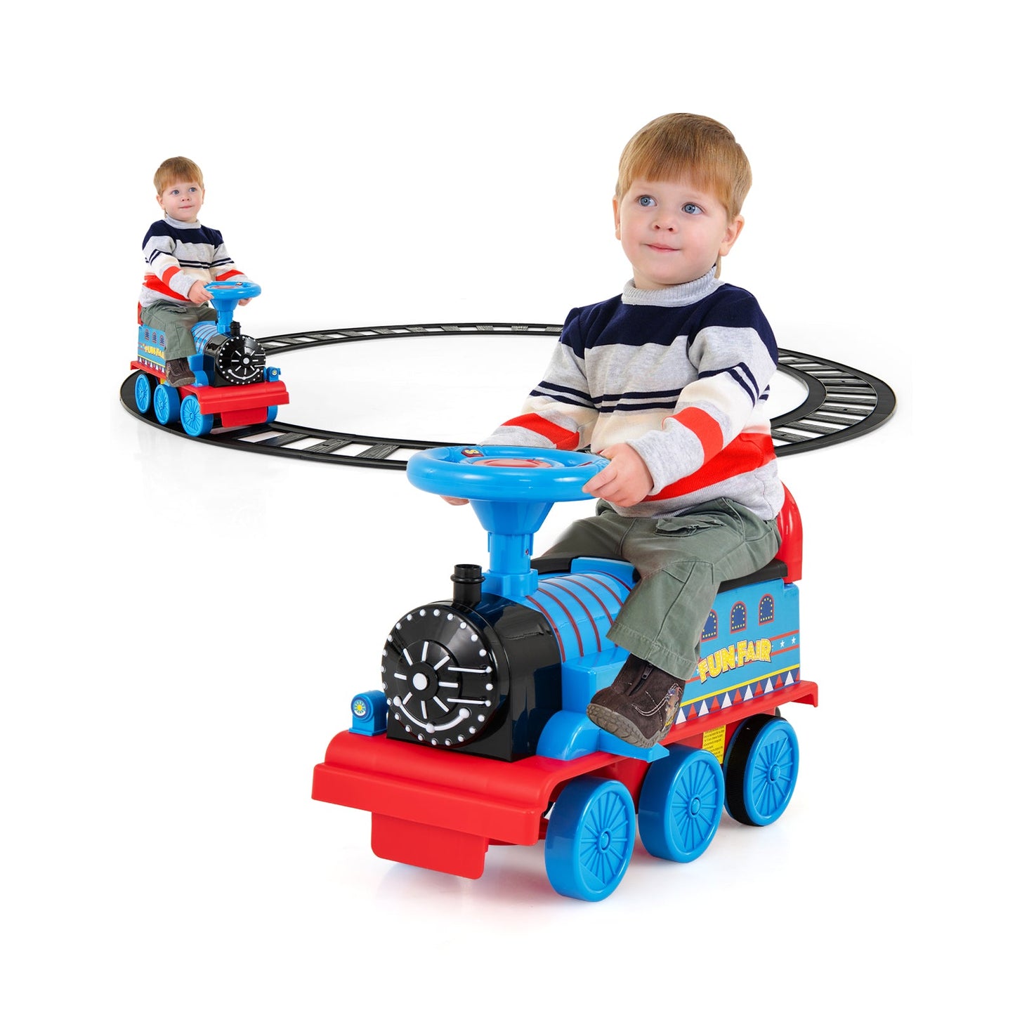 Tren Eléctrico para Niños Gbruno 6V con 16 Pistas - Marino