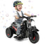 6V Kids Electric Ride-On Motorcycle with Bubble Maker - Black