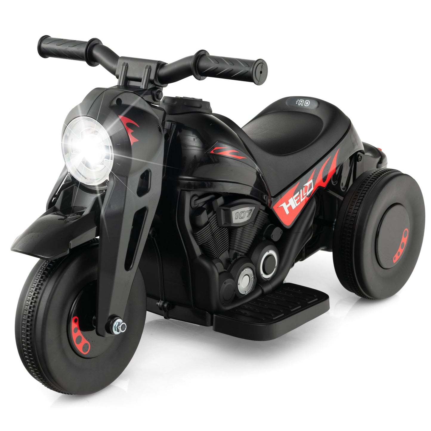 6V Kids Electric Ride-On Motorcycle with Bubble Maker - Black