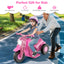 6V Kids Electric Ride-On Motorcycle with Bubble Maker - Pink