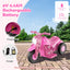 6V Kids Electric Ride-On Motorcycle with Bubble Maker - Pink