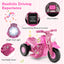 6V Kids Electric Ride-On Motorcycle with Bubble Maker - Pink