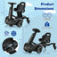 6V Kids Ride On Drift Car - 360° Spin & Adjustable Heights - Black