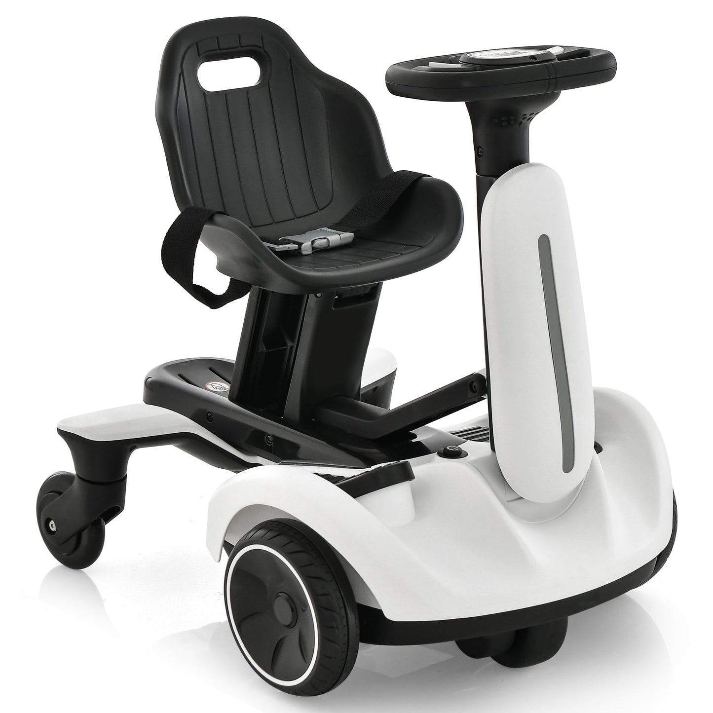 6V Kids Ride On Drift Car - White with 360° Spin & Adjustable Heights