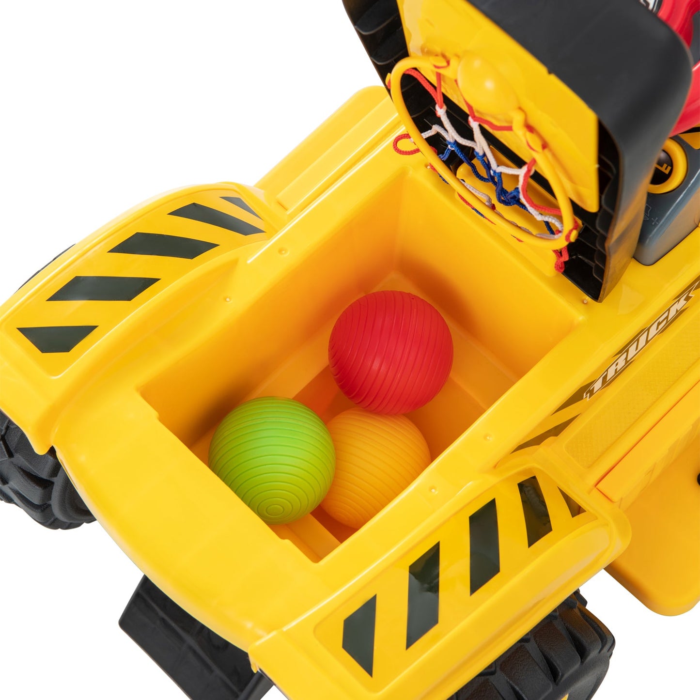 6V Kids Ride On Excavator with Basketball Hoop