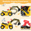 6V Kids Ride On Excavator with Basketball Hoop