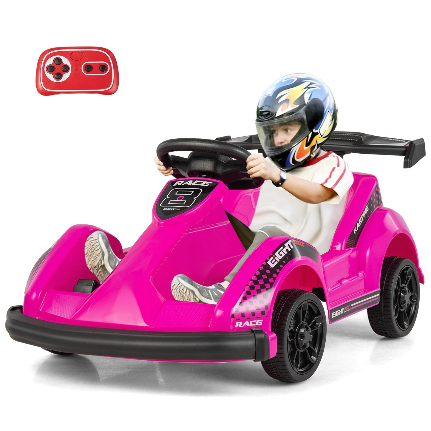 Go Cart électrique 6V pour enfants avec télécommande - Rose