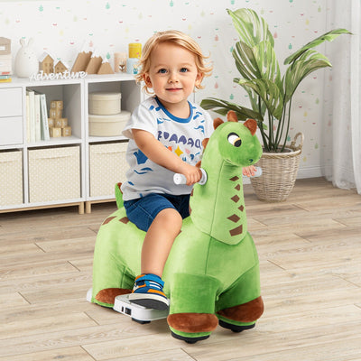 6V Kids Ride-On Dinosaur with Music and Padded Seat - Green