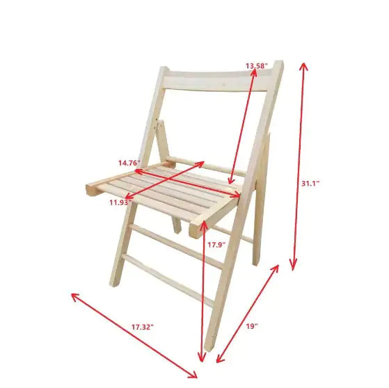 Silla Plegable de Color Natural - Juego de 2