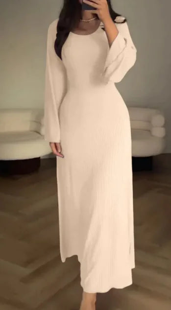 Elegant Long Sleeve Split Dress for Women