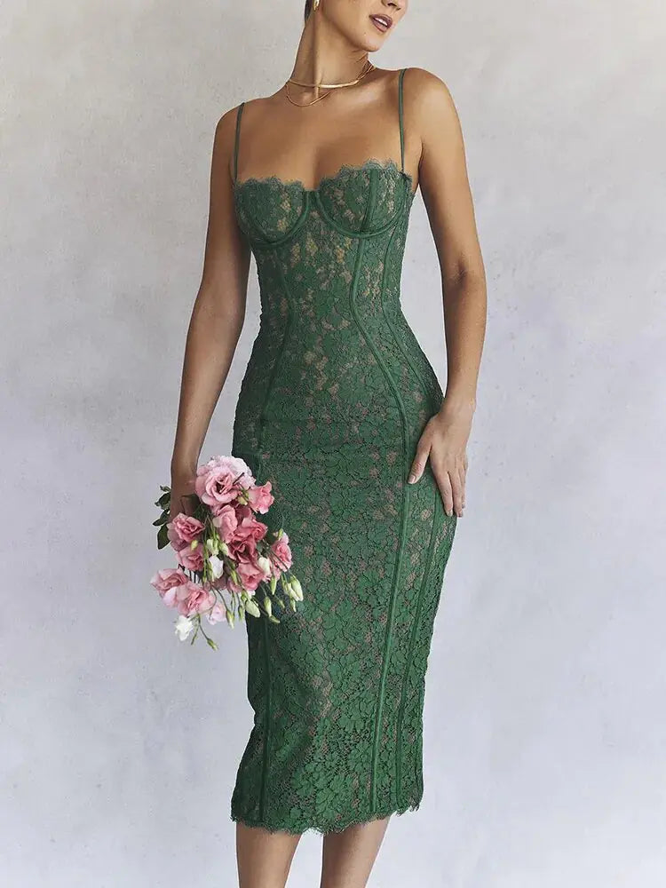 Elegant Mini Purple Dress with Green Accents