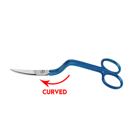 Tijeras de bordado curvas dobles verdaderas para zurdos de 6"