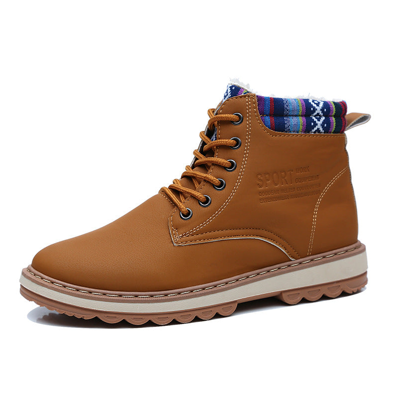 Bottes d'hiver imperméables pour hommes avec doublure en peluche