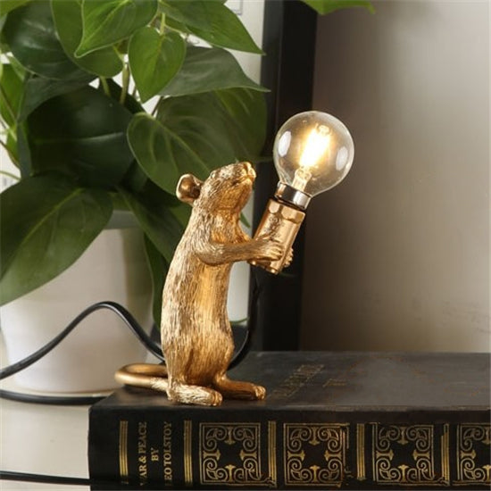 Lampe de bureau LED souris mignonne postmoderne pour décoration intérieure