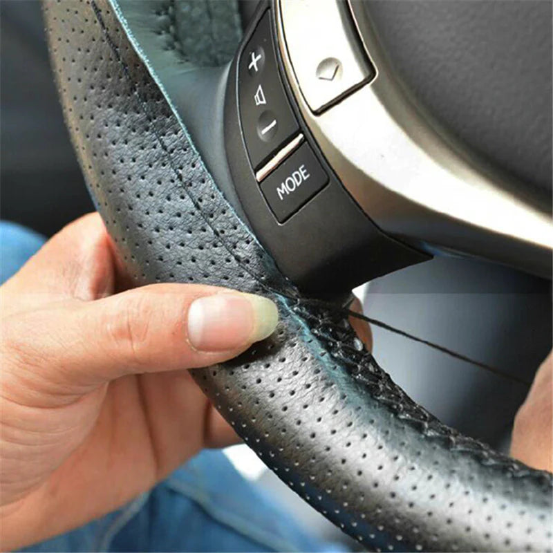 Premium Genuine Leather Steering Wheel Cover
