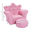 Pink Kids Sofa Armrest Couch with Ottoman