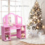 Kids Tri Folding Mirror Makeup Vanity Table Set - Pink