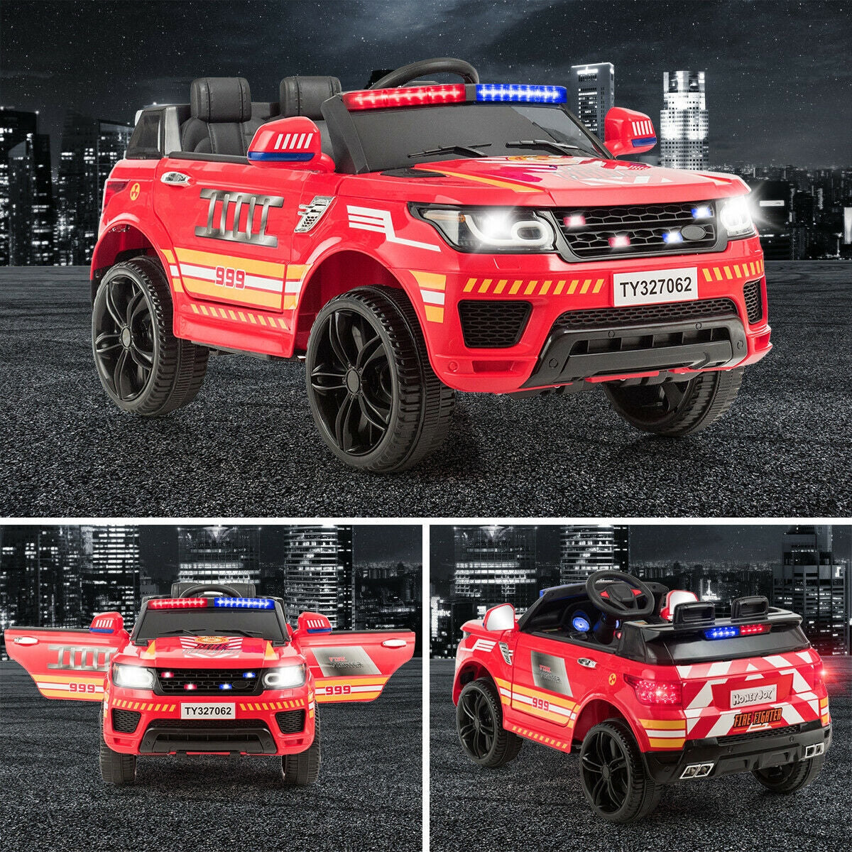 Coche eléctrico para niños de 12V con control remoto - Rojo