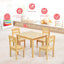 Juego de Mesa y Sillas de Madera de Pino para Niños de 5 Piezas