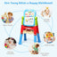 Height Adjustable Kids Art Easel - Magnetic Double Sided Board