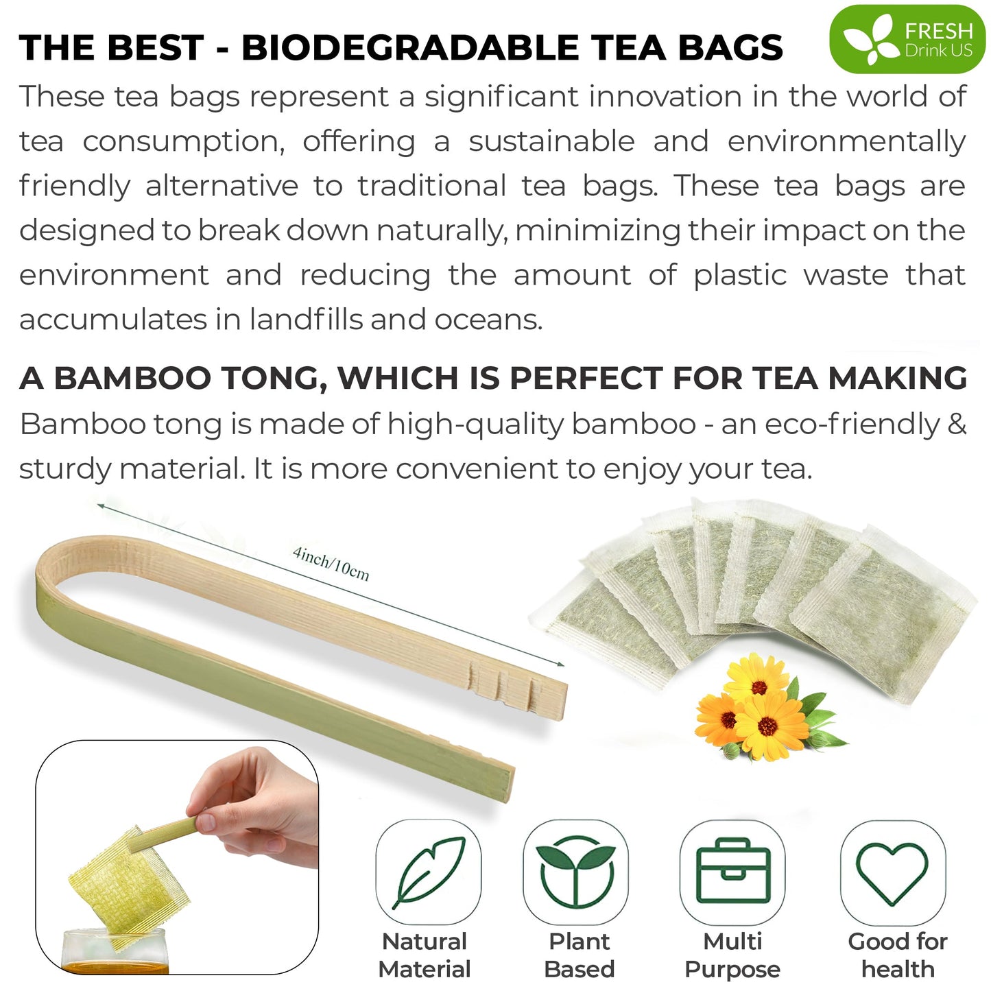 Bolsitas de té de hojas de moringa, 100 % natural y puro. Té de hojas de moringa a granel. Sin azúcar, sin cafeína, sin gluten, vegano.