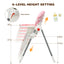 Folding Baby High Dining Chair with 6-Level Height Adjustment - Pink