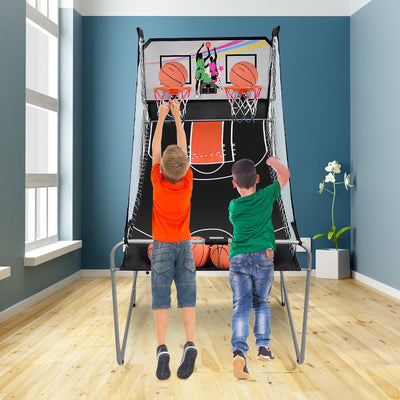 Foldable Double Electronic Basketball Game with 4 Balls