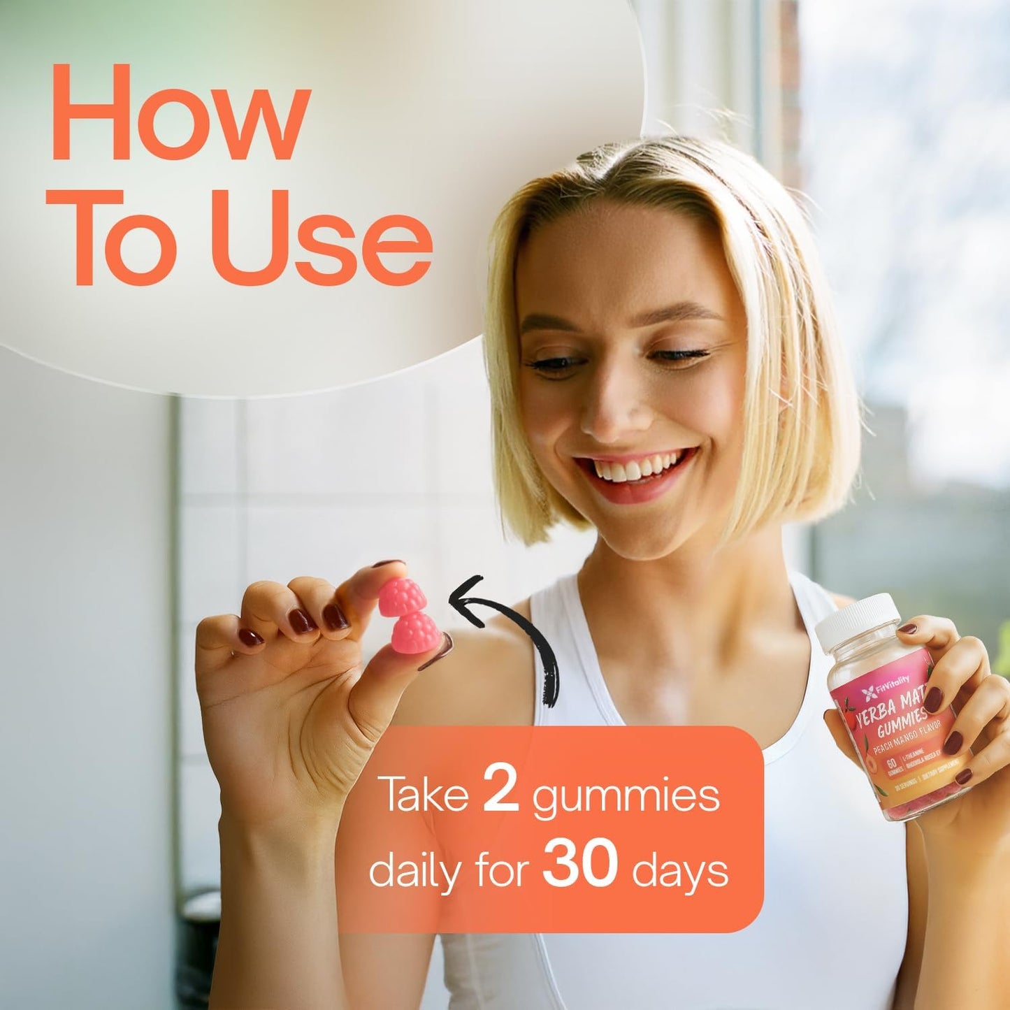 Gummies de Yerba Mate – Soutien à la concentration et à l'énergie – Saveur pêche mangue