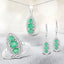 3.52 Carat Genuine Zambian Emerald & White Topaz Jewelry Set