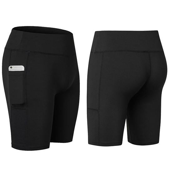 Stretchable Yoga Shorts with Convenient Phone Pocket