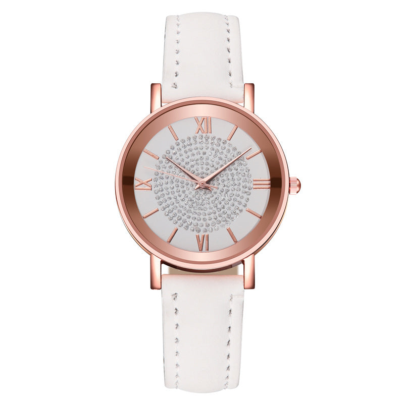 Montre à Quartz Élégante pour Femmes avec Bracelet en Cuir
